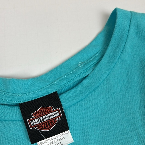 NWT Harley-Davidson Women's Teal Aruba Graphic Tee - S - Picture 5 of 6